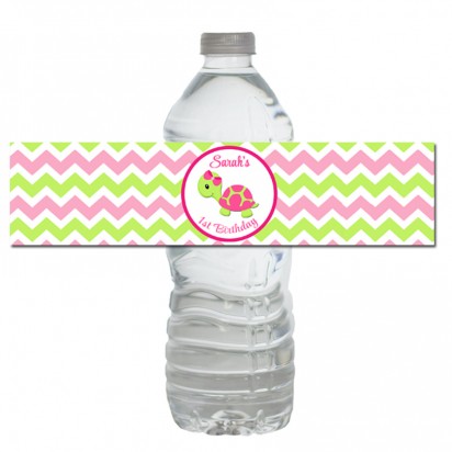 Girl Turtle Water Bottle Labels