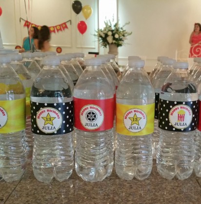 Hollywood Movie Red Carpet Water Bottle Labels 