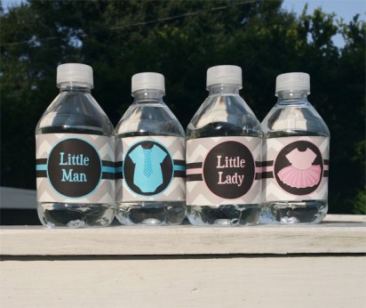 Ties and Tutus Water Bottle Labels