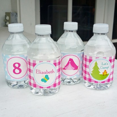 Camping Water Bottle Labels - Glamping