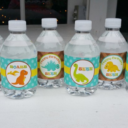 Dinosaur Water Bottle Labels - DINO-mite Collection