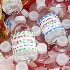 Country Fair Birthday Water Labels