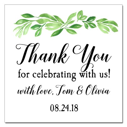 Wedding Thank You Favor Tags Greenery