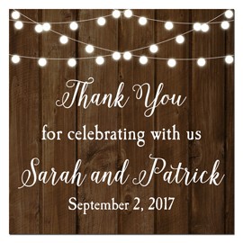 Wood and Lights Favor Tags