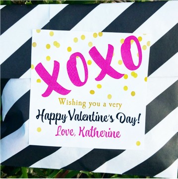 Valentine XOXO 3" Tags Personalized