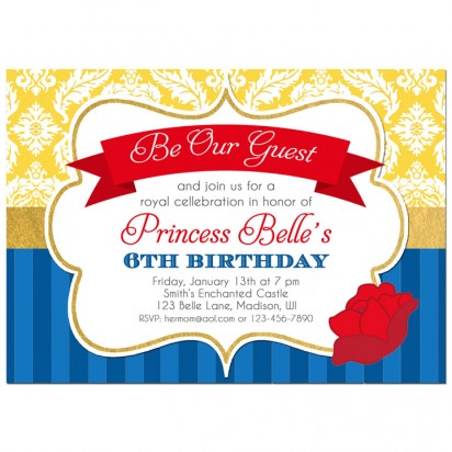 Beauty and the Beast Princess Party Invitation