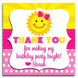 Sunshine Birthday Party  Favor Tag