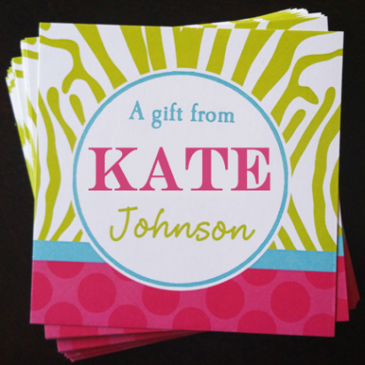 Lime Zebra Print Calling Cards