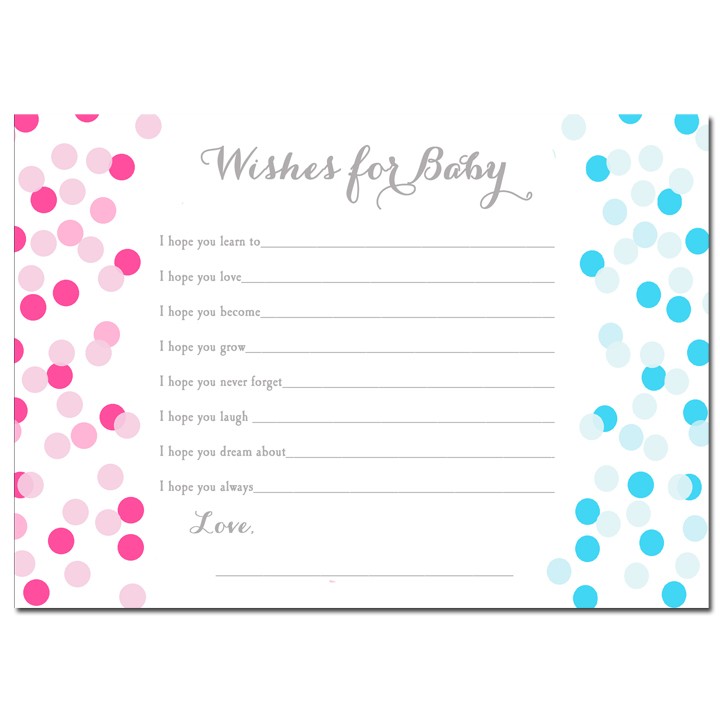 Gender Reveal Wishes for Baby Cards by That Party Chick ...