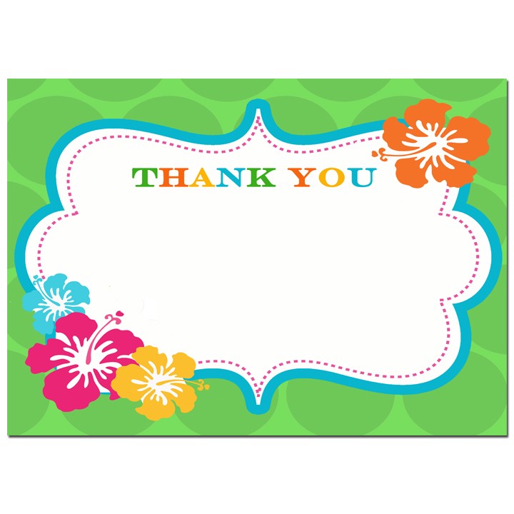 Luau thank you notes by that party chick