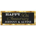  Black and Gold Party Personalized Big Banner 