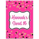 Pink and Gold Sparkle Party Sign