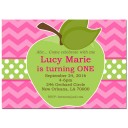 Green Apple Pink Chevron Birthday Invitation