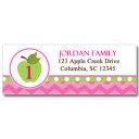 Green Apple Pink Chevron Party Return Address Labels