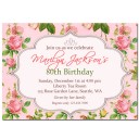 Pink Rose Floral Party Invitation - Antique Rose