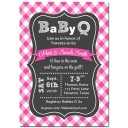 Pink Baby-Q Baby Shower Invitation