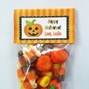 Halloween Pumpkin Tent Style Favor Bag Toppers