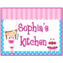 Girl Chef Baking Party Personalized Door Sign