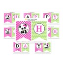Panda "Happy Birthday" Banner - Bamboo Love