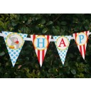 Circus Carnival Happy Birthday Banner