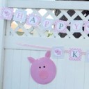 Pig Princess Happy Birthday Banner