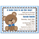 Blue Teddy Bear Invitation