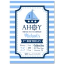Sailboat First Birthday Party Invitation