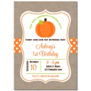 Little Pumpkin Burlap Invitation (without party flags)