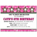 Pink Camouflage Military Invitation