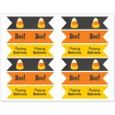 Halloween Candy Corn Straw Flags