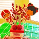 Cheerleader Football Player Personalized Centerpiece Toppers