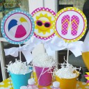 Splash Pool Party Centerpiece Toppers