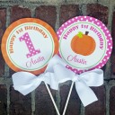 Pumpkin Personalized Centerpiece Toppers -My Little Pink Pumpkin 