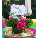 Luau Pink Hibiscus Personalized Centerpiece Toppers