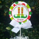 Christmas Elf Feet Party Personalized Centerpiece Toppers 