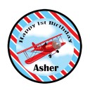 Vintage Airplane Personalized Centerpiece Toppers 