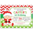 Christmas Baby Boy First Birthday Invitation