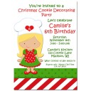 Girl Baker Christmas Cookie Decorating Invitation