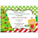 Girl's Christmas Cookie Decorating Invitation