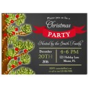 Christmas Party Invitation - Holly Chalkboard