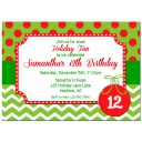Green Chevron Christmas Ornament Invitation