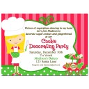 Girl Baker Christmas Cookie Party Invitation
