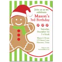 Christmas Gingerbread Boy Party Invitation
