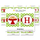 Christmas Pajamas and Pancakes Party "Happy Birthday" Banner - Reindeer Fun Collection