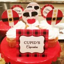 Christmas Plaid Tent Style Food Labels