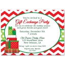 Red Chevron Gifts Party Invitation