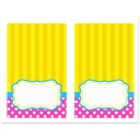 Circus Carnival Birthday Tent Style Food and Drink Labels - Girl's Carnival Fun Collection