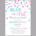 Gender Reveal Blue or Pink Party Invitation 