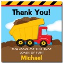 Construction Party Favor Tags - Dump Truck Collection