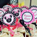 Minnie Mouse Silhouette Glam Cupcake Toppers